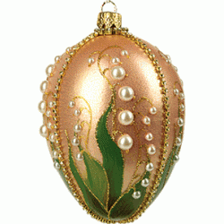 Christmas ornament Faberge Lilies of the Walley Egg 10cm