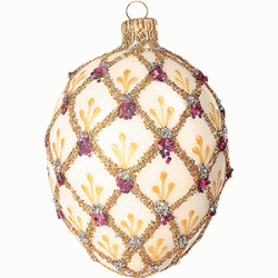 Christmas ornament Faberge inspired, 6cm