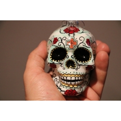 Skull, porcelin, christmas tree ornament, ca 10cm